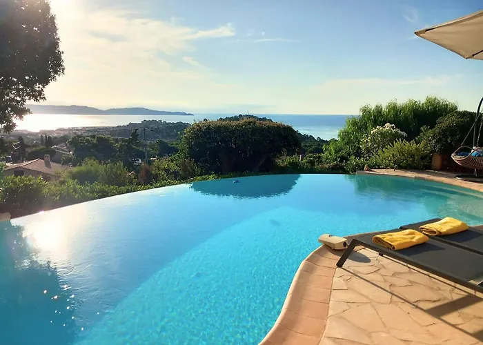 4-Star Private Villa With Heated Pool And Panoramic Sea View At Gulf De Saint Tropez